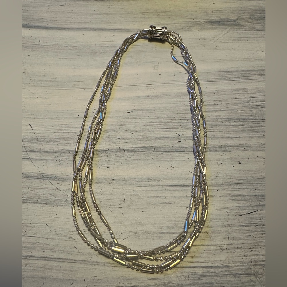 Elegant Silver Multi-Strand Necklace
